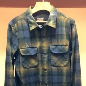 Pendleton Board Shirt Green/Navy Ombre Medium